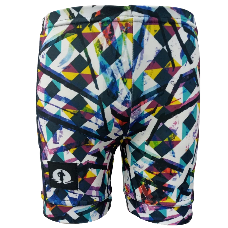 Women's Relaxed Fit Pants-Kids Funky Pants - Bright Geo