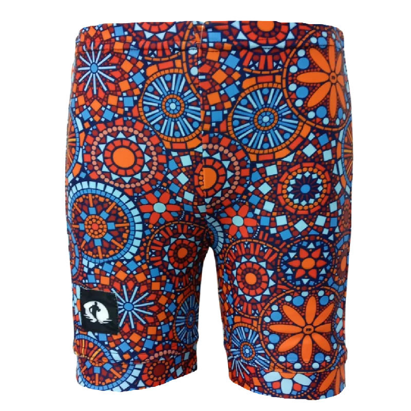 Women's Ripped Pants-Kids Funky Pants - Colourful Mosaic