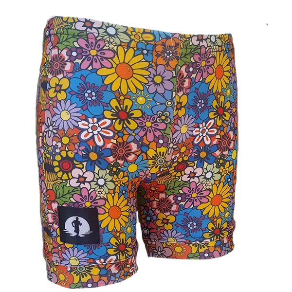 Women's Straight-Leg Pants-Kids Funky Pants - Funky flowers