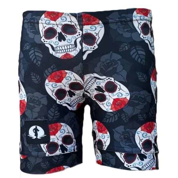 Women's Cigarette Pants-Kids Funky Pants - Smiley Skulls