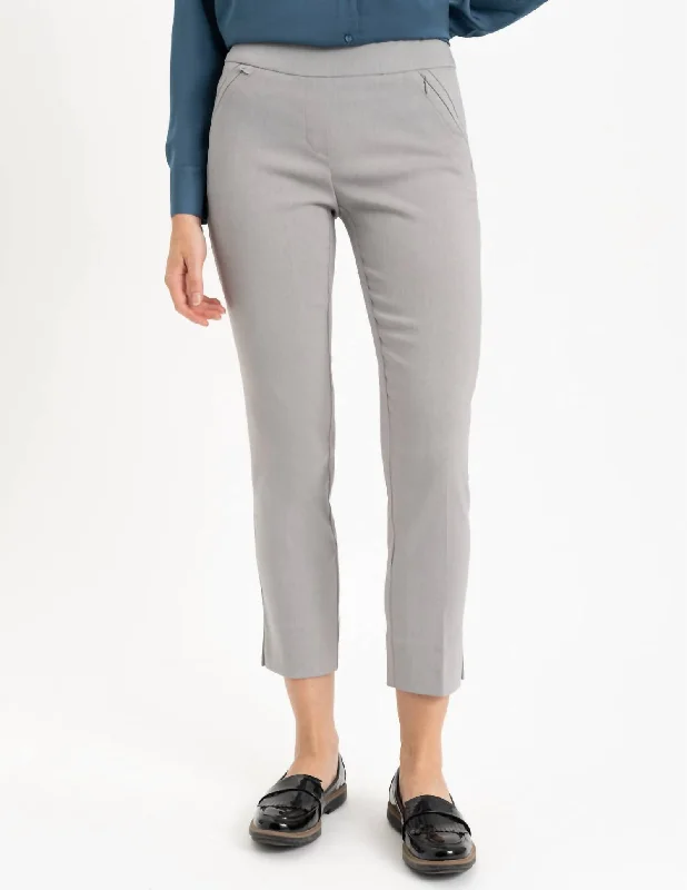 Women's Pajama Pants-Ladies Woven Pants In Heather Silver