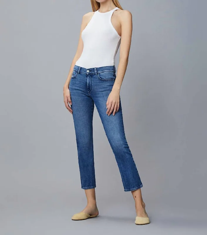 Women's Jeggings Pants-Mara Straight Mide Rise Instasculpt Ankle In Blue Bird