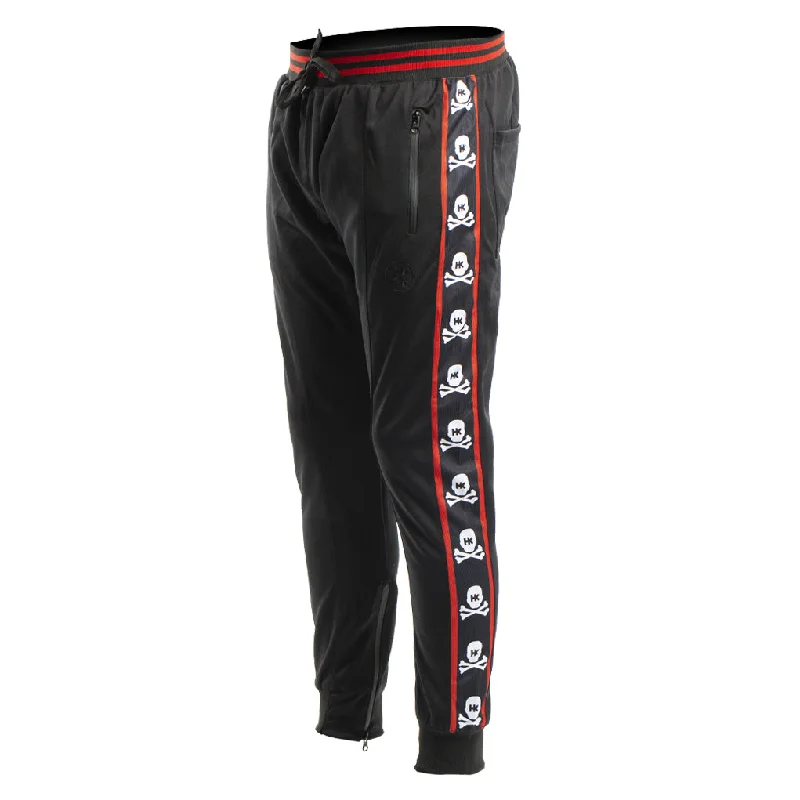 Women's Fold-Over Waist Pants-OG Skull - Red - Track Jogger Pants