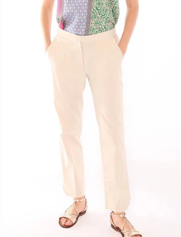 Women's Formal Pants-Ornella Pant In Beige Gabardine