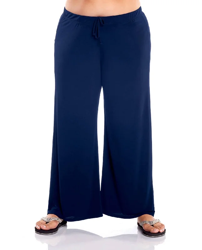 Women's Ripped Pants-Plus Size Lounge Pants In Navy