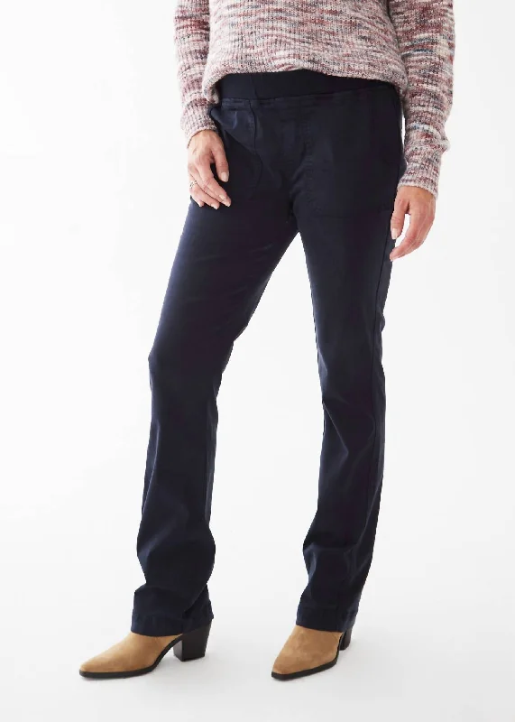 Women's Pastel Pants-Pull-On Bootcut Tencel Pant In Navy