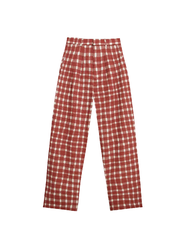 Women's Hiking Pants-Resort Pants (Seersucker Gingham)