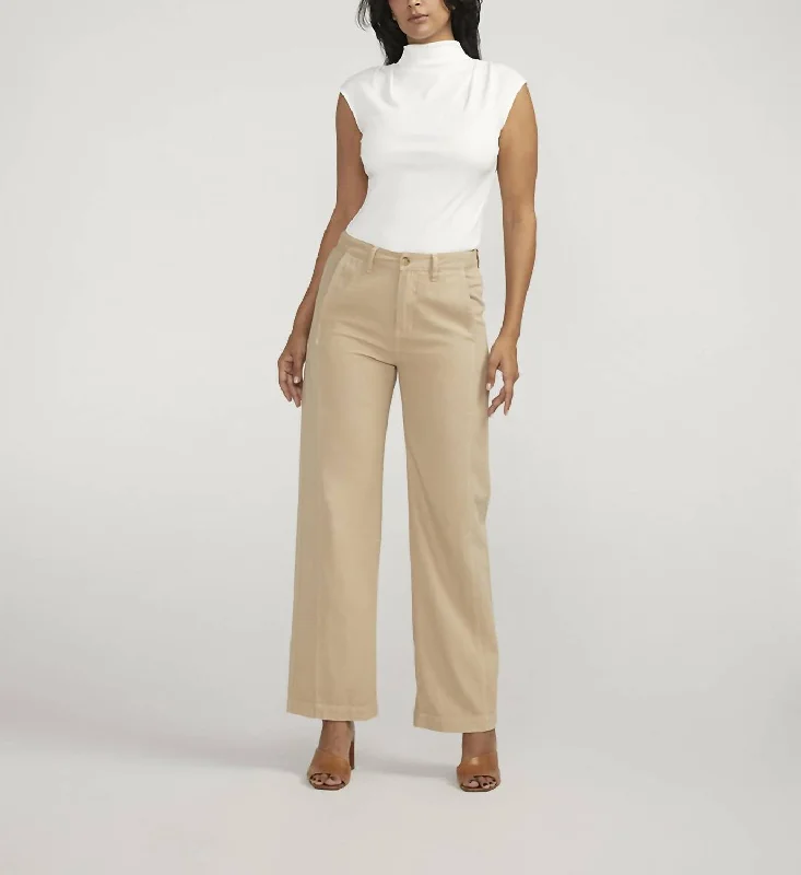 Women's Office Pants-Slimming Trouser In Humus