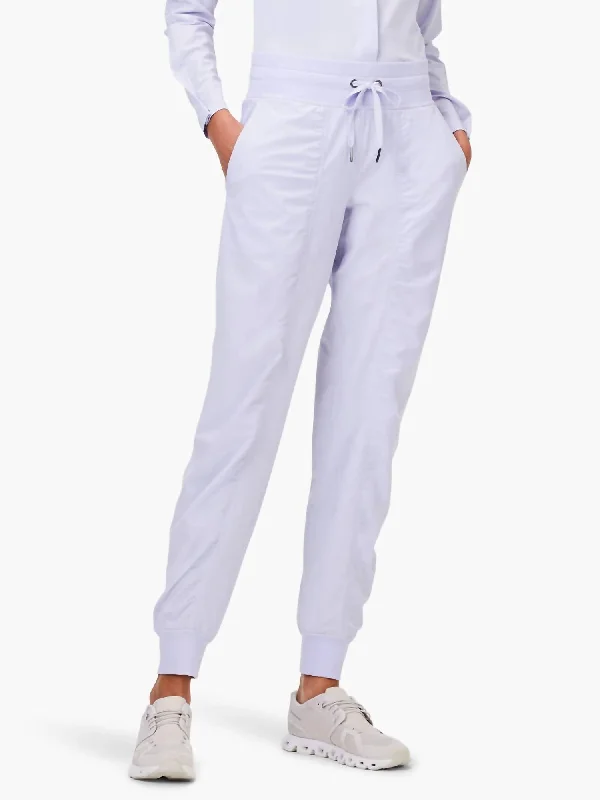 Women's Holiday Pants-Tech Stretch Ruched Jogger In Wisteria Heather