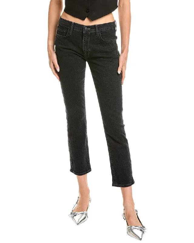 Women's Roll-Up Pants-Triarchy Kate Mid-Rise Loved Black Cropped Slim Jean