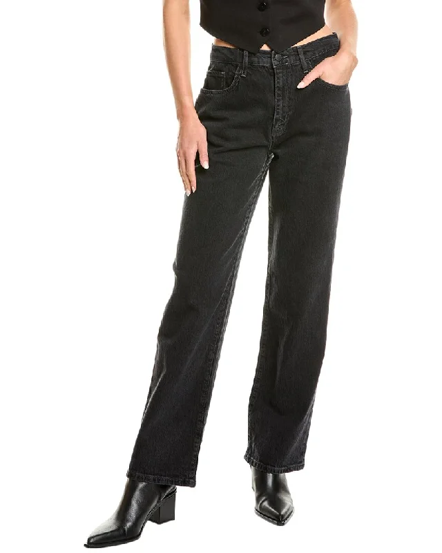 Women's Jogging Pants-Triarchy Ms. Keaton High-Rise Loved Black Baggy Jean