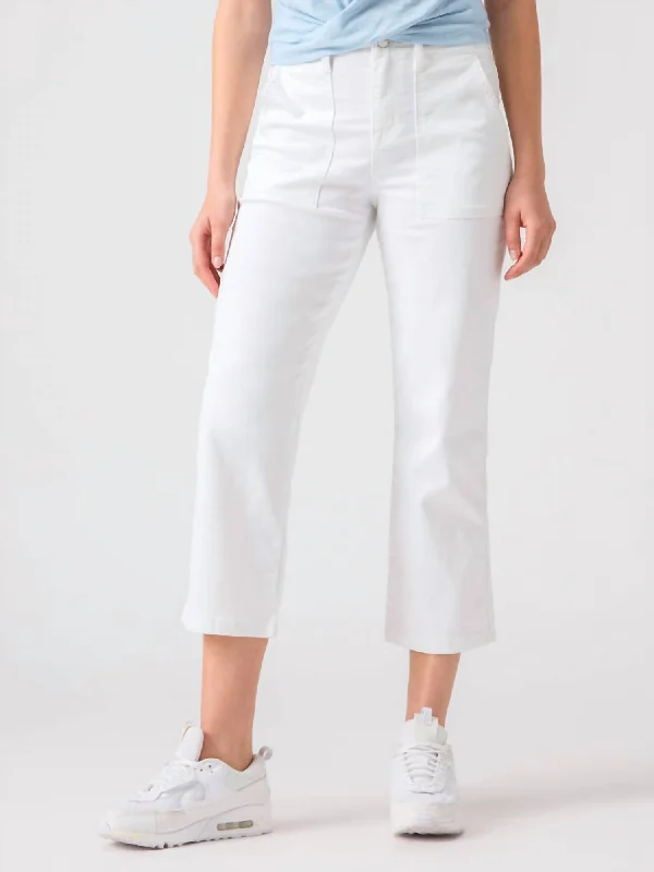 Women's Jeggings Pants-Vacation High Rise Crop Pants In White