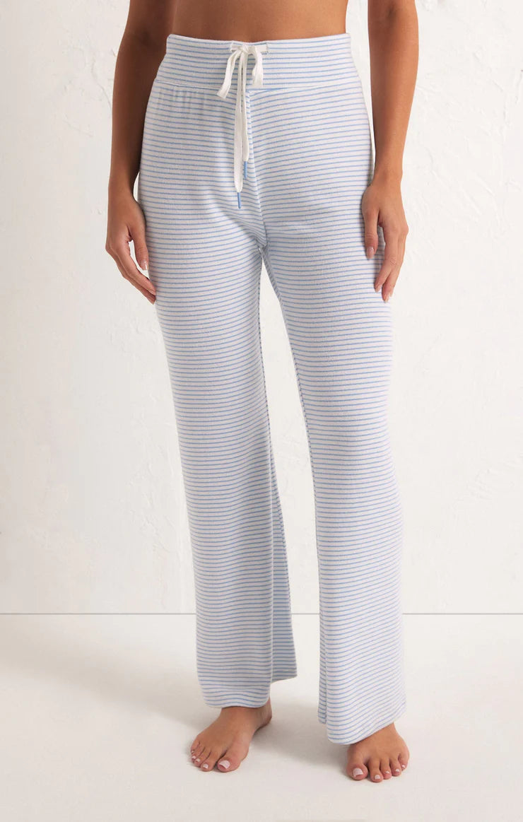 Women's Belted Pants-Z Supply In the Clouds Stripe Pant